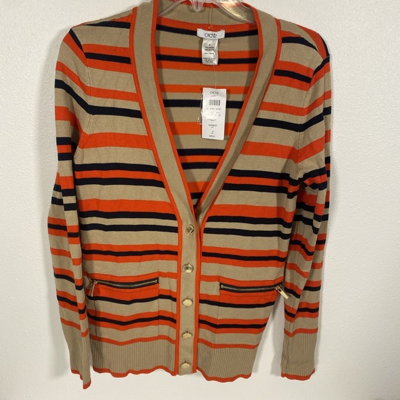 Cache cardigan Med Women's NWT Sweater Stripe V1 - Picture 1 of 5